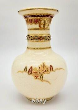 Japanese Meiji Kyo Satsuma Pair of Vases KUSUBE SENNOSUKE- Superb Quality -19cmh