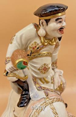 Japanese Meiji Satsuma Okimono Daikoku With Gold Decorations, Signed