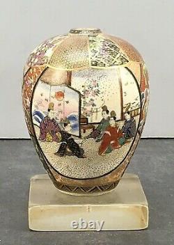 Japanese Meiji Satsuma Vase with fine various decorations, signed