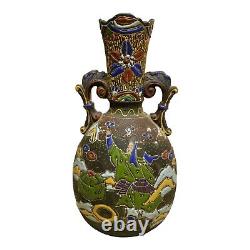 Japanese Moriage Satsuma Vase 10 Wonderful Asian Vase Vibrant Colours