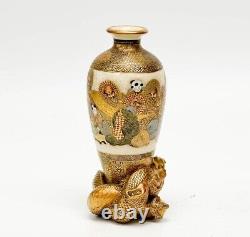 Japanese Ryuzan Satsuma Hand Painted Porcelain Dragon Vase Meiji Period