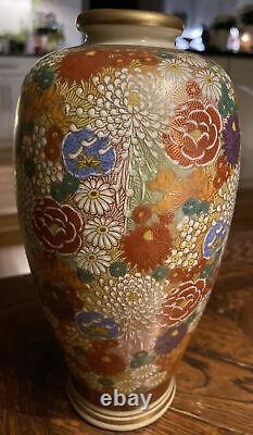 Japanese SATSUMA Millefleur Hand Painted art pottery VASE Asia Art