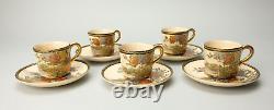 Japanese Satsuma Cups And Saucers Signed Choshuzan