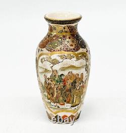 Japanese Satsuma Hand Painted Miniature Porcelain Vase Figures Meiji period