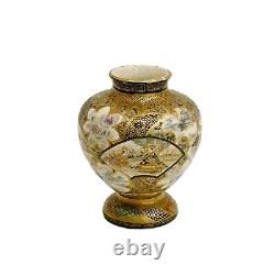 Japanese Satsuma Hand Painted Miniature Porcelain Vase Meiji