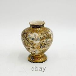 Japanese Satsuma Hand Painted Miniature Porcelain Vase Meiji