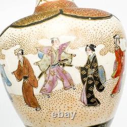 Japanese Satsuma Hand Painted Miniature Porcelain Vase, Meiji period