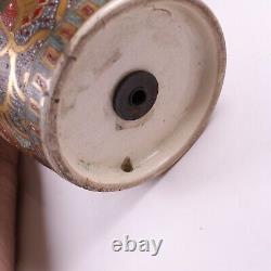 Japanese Satsuma Pottery Vase Lamp Base h25cm Circa 1800s