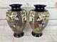 Japanese Satsuma Vases Pair Antique 25 cm