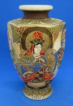 Japanese Satsuma Victorian Meiji Period oriental antique Immortals vase A