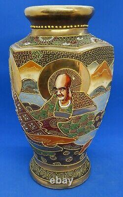 Japanese Satsuma Victorian Meiji Period oriental antique large Immortals vase