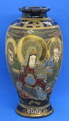 Japanese Satsuma vintage Victorian Meiji Period oriental antique Immortal vase C