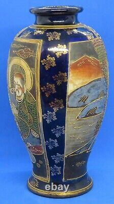 Japanese Satsuma vintage Victorian Meiji Period oriental antique Immortal vase C