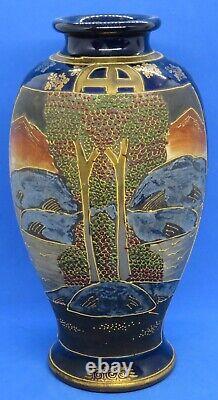 Japanese Satsuma vintage Victorian Meiji Period oriental antique Immortal vase C