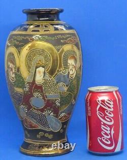 Japanese Satsuma vintage Victorian Meiji Period oriental antique Immortal vase C