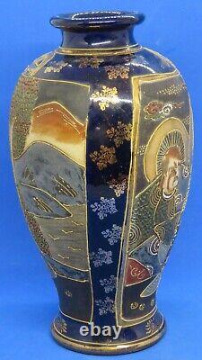 Japanese Satsuma vintage Victorian Meiji Period oriental antique Immortal vase D