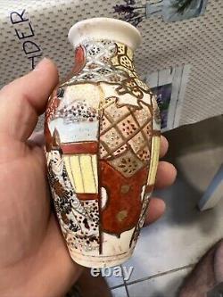 Japanese Satsuma vintage Victorian Meiji Period oriental antique Samurai vase