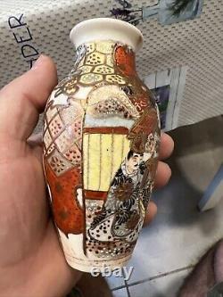 Japanese Satsuma vintage Victorian Meiji Period oriental antique Samurai vase