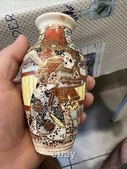 Japanese Satsuma vintage Victorian Meiji Period oriental antique Samurai vase