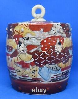 Japanese Satsuma vintage Victorian Meiji Period oriental antique biscuit barrel