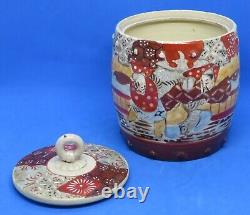 Japanese Satsuma vintage Victorian Meiji Period oriental antique biscuit barrel