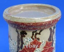 Japanese Satsuma vintage Victorian Meiji Period oriental antique cylinder vase