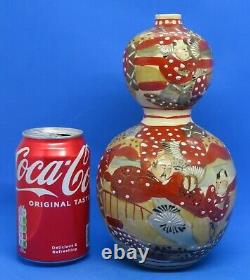 Japanese Satsuma vintage Victorian Meiji Period oriental antique gourd vase