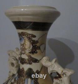 Japanese Satsuma vintage Victorian Meiji Period oriental antique huge vase