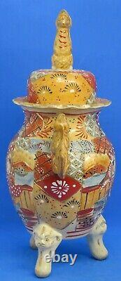 Japanese Satsuma vintage Victorian Meiji Period oriental antique koro vase A