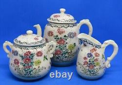 Japanese Satsuma vintage Victorian Meiji Period oriental antique teapot tea set