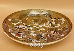 Japanese Taisho Satsuma Plate Bowl With Saints, Signed