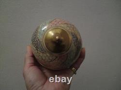 Large Antique Meiji Japanese Satsuma Pottery Covered Urn Handled Jar Vase Koro