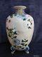 Large Signed 32cm Japanese Satsuma Footed Moriage Vase Hand Painted Enamel