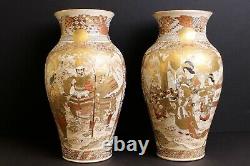 Large decorative pair of SATSUMA vases, Meiji periode, 19th century