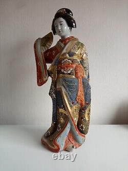 Large nearly 18 Inch Satsuma Geisha Okimono Wonderful Detail