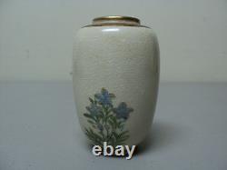 Lovely Japanese Satsuma Miniature Vase, Floral Design, Made In Occupied Japan