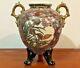MEIJI Era UNIQUE Shape SATSUMA Ware Vase 11.2 inch Japanese Porcelain Antique