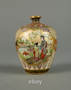 Miniature Satsuma Vase Meiji Period Hozan