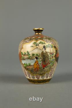 Miniature Satsuma Vase Meiji Period Hozan