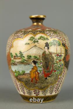 Miniature Satsuma Vase Meiji Period Hozan