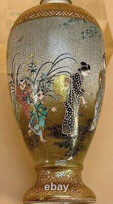 Museum Japanese Meiji Satsuma Vase Signed Kozan