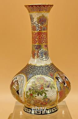 Museum Quality Japanese Meiji Satsuma Vase Signed Hasegawa