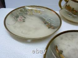 Outstanding Antique Japanese Satsuma Porcelain Hand-Painted Tea Set Lot, Marked