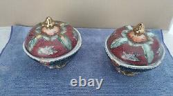 Pair Of Japanese Satsuma Meiji Period Porcelain Trinkets