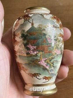 Pair Of Small Taisho Period Satsuma Vases