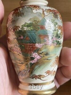 Pair Of Small Taisho Period Satsuma Vases