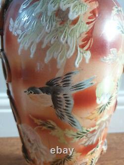 Pair of Antique Edwardian Early 20th Century Japanese Porcelain Satsuma Vases