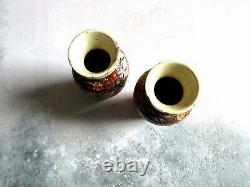 Pair of Antique Japanese Meiji Satsuma Vases