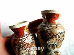 Pair of Antique Japanese Meiji Satsuma Vases