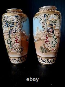Pair of Small Satsuma Nippon Beautiful small Vases